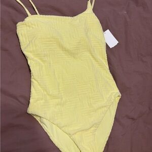 Beach Riot Yellow Textured One-Piece Swimsuit